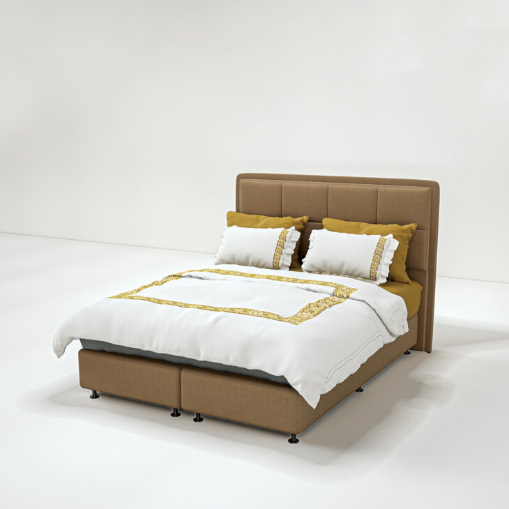 Duvet Covet White W/ Golden Garland Emb. 100% Cotton