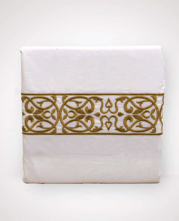 Duvet Cover  White 100% Cotton 200TC W/Golden