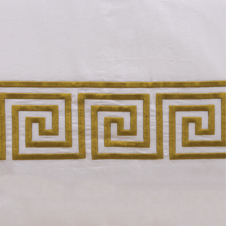 Duvet Cover  White 100% Cotton 200TC W/Golden-2 - Image 2