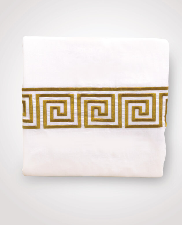 Duvet Cover  White 100% Cotton 200TC W/Golden-2