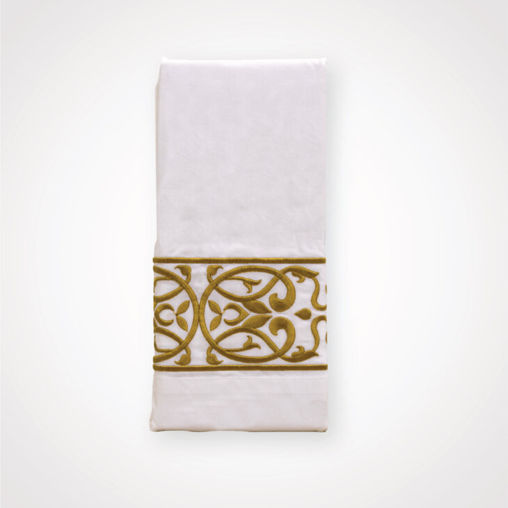 Pillow Case White 2 pcs. Set with Golden Emblem
