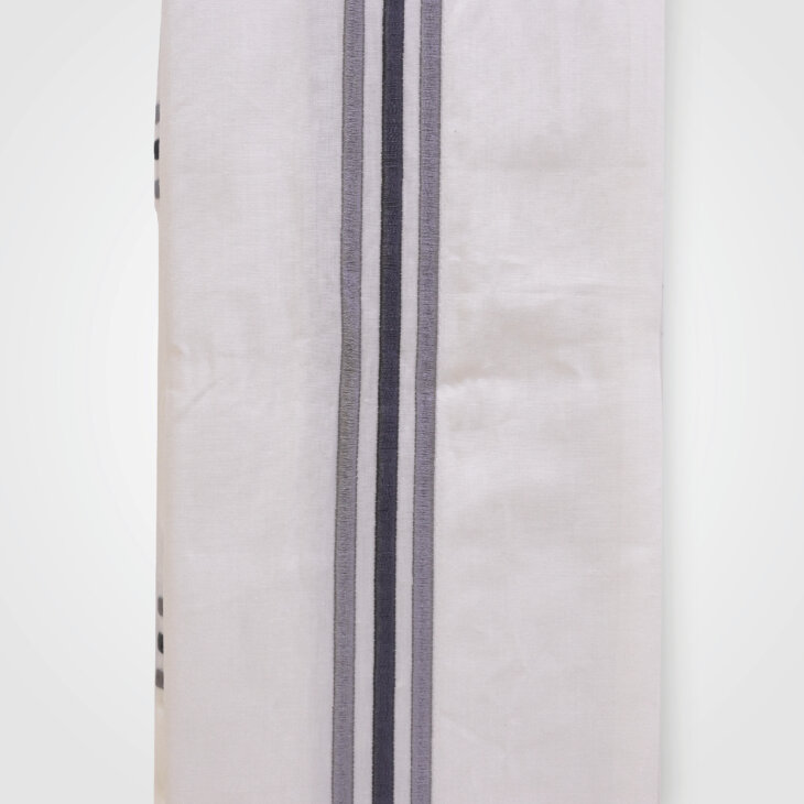 Pillow Case White 2 pcs. Set  With Gray 3 Line Emblem - Image 2